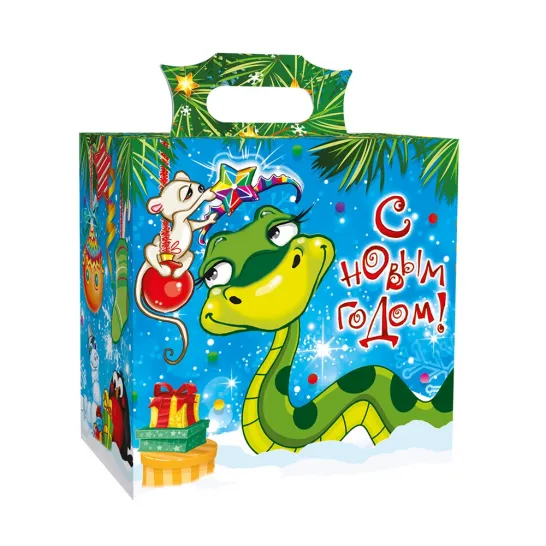 Сладкий новогодний подарок Сумочка Змейка 300 грамм зконом